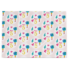 Bolsa De Regalo Grande Ilustracion acuarela de Cute Umbrella Chica