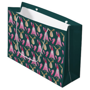 Bolsa De Regalo Grande Ilustracion acuarela de invierno y renos