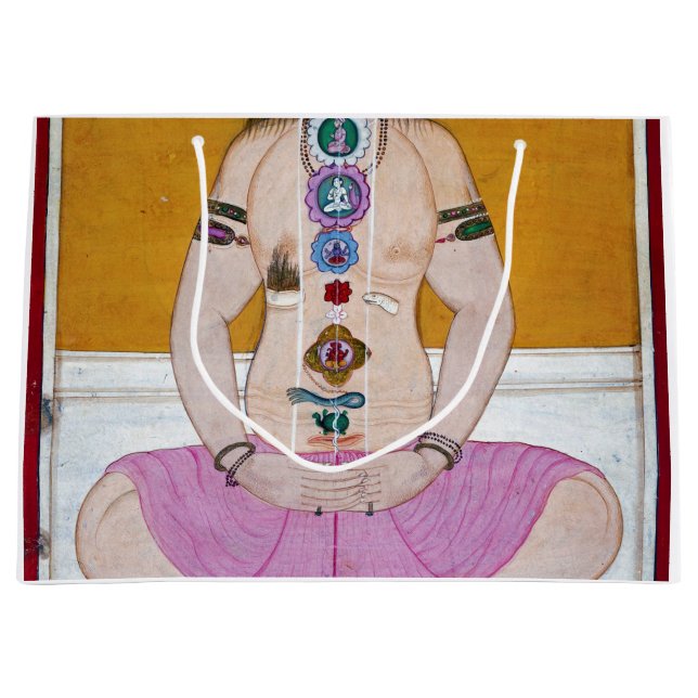 Bolsa De Regalo Grande Ilustracion Chakra Yoga para la Meditación (Anverso)