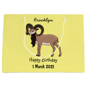 Bolsa De Regalo Grande Ilustracion de cabra de Mouflon