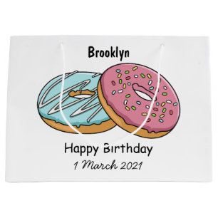 Bolsa De Regalo Grande Ilustración de dibujos animados de donut