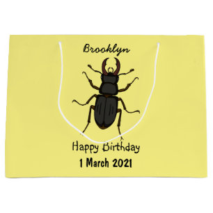 Bolsa De Regalo Grande Ilustración de insecto escarabajo ciervo volante