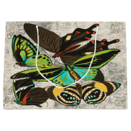 Bolsa De Regalo Grande Ilustracion de mariposas antiguas de Francia-1