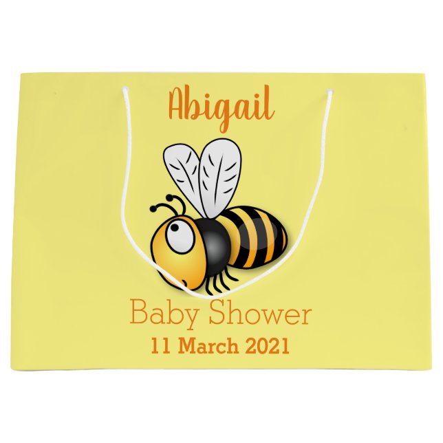 Bolsa De Regalo Grande Ilustracion de personalizado de abejas alegres (Anverso)