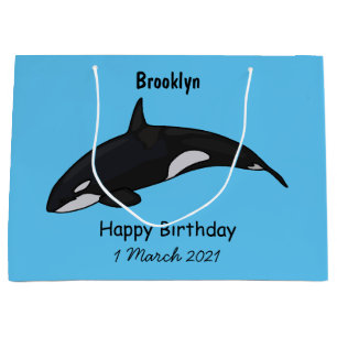 Bolsa De Regalo Grande Ilustracion de personalizado de ballenas asesina