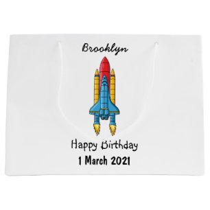 Bolsa De Regalo Grande Ilustracion de personalizado de buques de cohetes