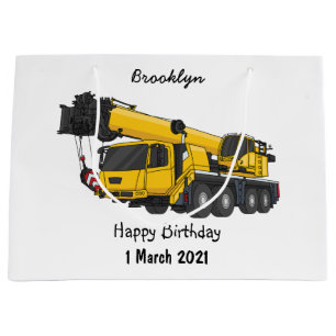 Bolsa De Regalo Grande Ilustracion de personalizado de camiones Crane
