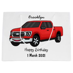 Bolsa De Regalo Grande Ilustracion de personalizado de camioneta roja