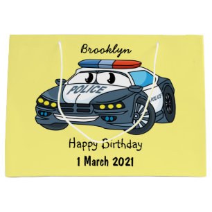 Bolsa De Regalo Grande Ilustracion de personalizado de coche de policía f