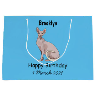 Bolsa De Regalo Grande Ilustracion de personalizado de gatos Sfinx