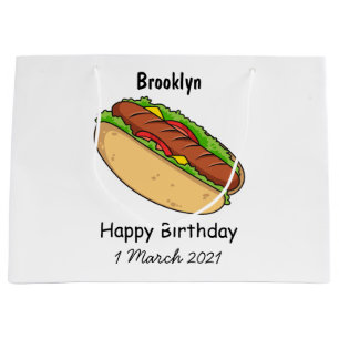 Bolsa De Regalo Grande Ilustracion de personalizado de hot dog