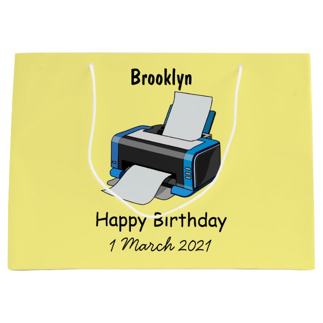 Bolsa De Regalo Grande Ilustracion de personalizado de impresora (Anverso)