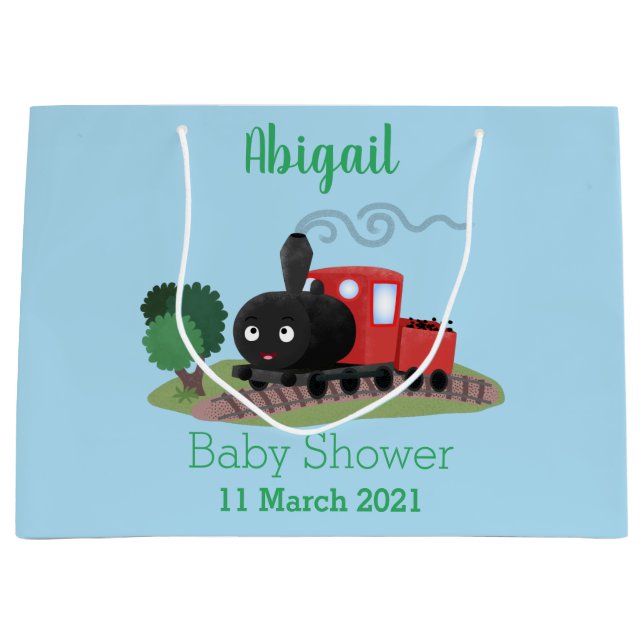 Bolsa De Regalo Grande Ilustracion de personalizado de locomotora de trac (Anverso)