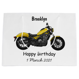 Bolsa De Regalo Grande Ilustracion de personalizado de motocicleta de cru