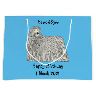 Bolsa De Regalo Grande Ilustracion de personalizado de perro de Komondor