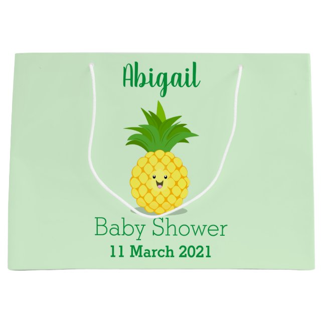 Bolsa De Regalo Grande Ilustracion de personalizado de piña cuta (Anverso)