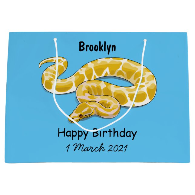 Bolsa De Regalo Grande Ilustracion de personalizado de pitón birmano (Anverso)