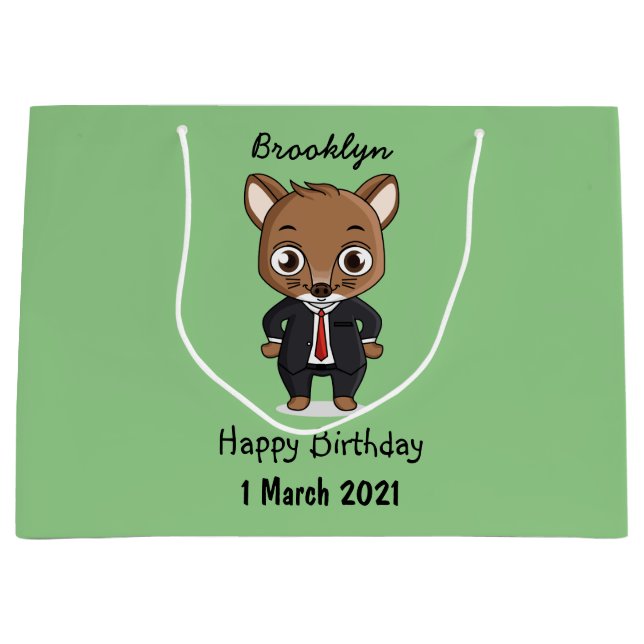 Bolsa De Regalo Grande Ilustracion de personalizado de rata (Anverso)