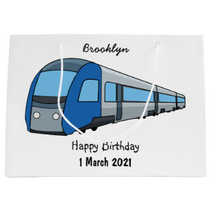 Bolsa De Regalo Grande Ilustracion de personalizado de trenes eléctricos