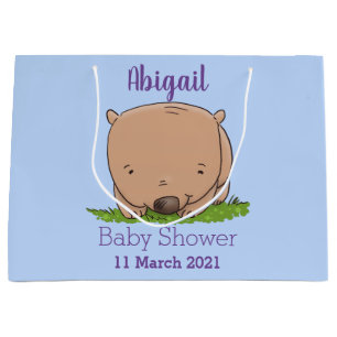 Bolsa De Regalo Grande Ilustracion de personalizado de wombat para bebé l