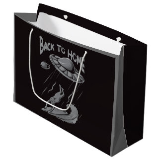 Bolsa De Regalo Grande ilustración de surf de ovni alienígena con volver