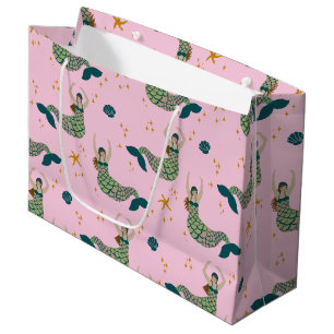 Bolsa De Regalo Grande Ilustracion del tema de la sirena de la sirena mod
