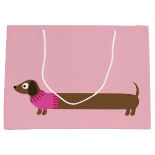 Bolsa De Regalo Grande Ilustracion largo lindo del Dachshund