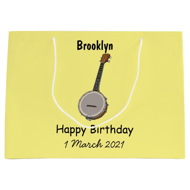 Bolsa De Regalo Grande Ilustracion personalizado Banjo (Anverso)
