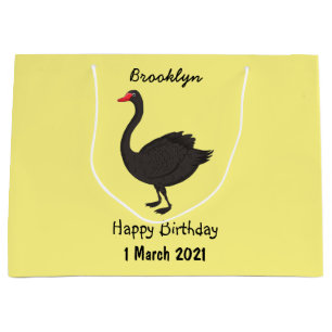 Bolsa De Regalo Grande Ilustracion personalizado cisne negro