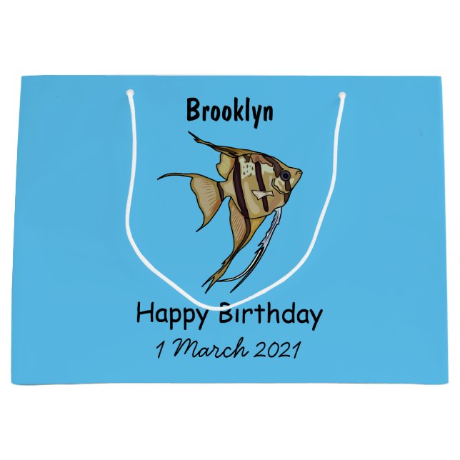 Bolsa De Regalo Grande Ilustracion personalizado de Angelfish (Anverso)
