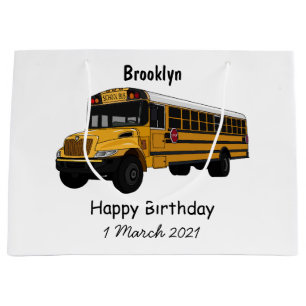 Bolsa De Regalo Grande Ilustracion personalizado de autobús escolar