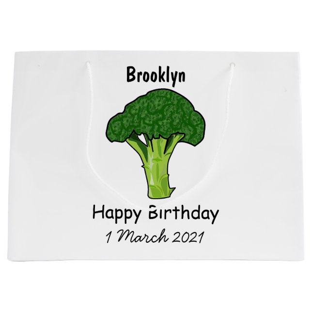 Bolsa De Regalo Grande Ilustracion personalizado de Broccoli (Anverso)