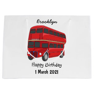 Bolsa De Regalo Grande Ilustracion personalizado de bus de dos pisos