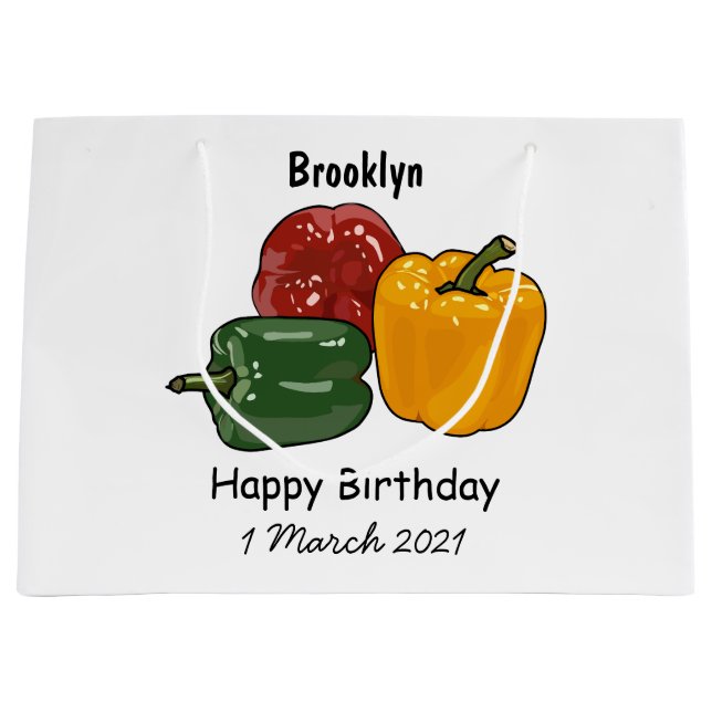Bolsa De Regalo Grande Ilustracion personalizado de Capsicum (Anverso)