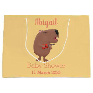 Bolsa De Regalo Grande Ilustracion personalizado de capybara ukulele cant