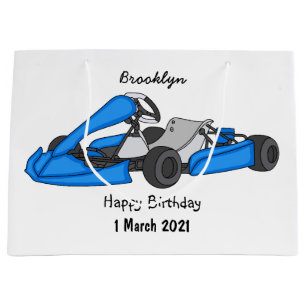 Bolsa De Regalo Grande Ilustracion personalizado de carreras de Kart