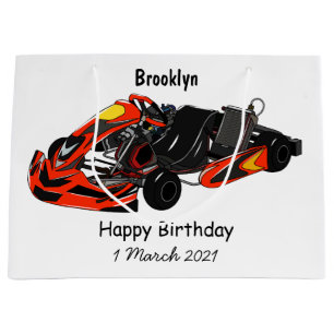 Bolsa De Regalo Grande Ilustracion personalizado de carreras de Kart