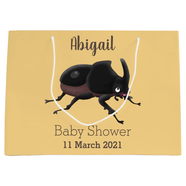 Bolsa De Regalo Grande Ilustracion personalizado de escarabajo rinoceront (Anverso)