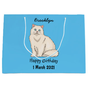 Bolsa De Regalo Grande Ilustracion personalizado de gato persa