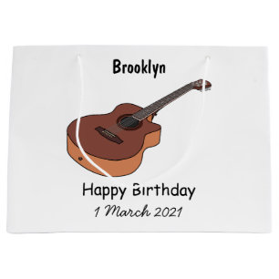 Bolsa De Regalo Grande Ilustracion personalizado de guitarra acústica