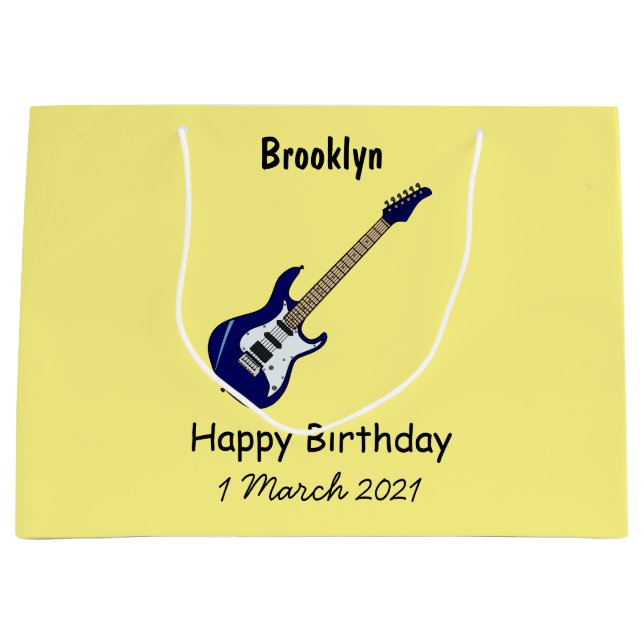 Bolsa De Regalo Grande Ilustracion personalizado de guitarra eléctrica (Anverso)