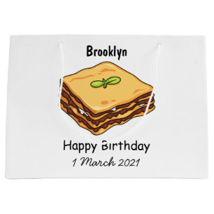Bolsa De Regalo Grande Ilustracion personalizado de Lasagna