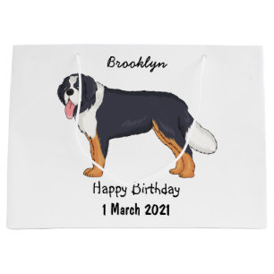 Bolsa De Regalo Grande Ilustracion personalizado de perro de montaña de B