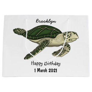 Bolsa De Regalo Grande Ilustracion personalizado de tortugas marinas