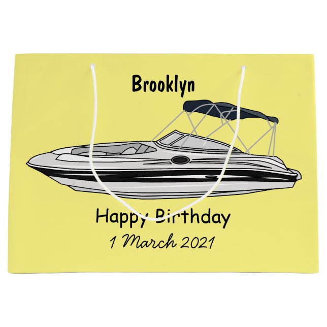 Bolsa De Regalo Grande Ilustracion personalizado en motocicleta (Anverso)