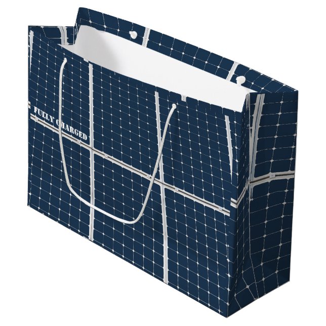 Bolsa De Regalo Grande Imagen divertida de un panel de energía solar (Angulo Anverso)