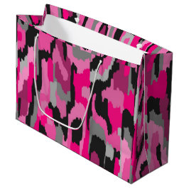 Bolsa De Regalo Grande Impresión abstracta rosa y negra 