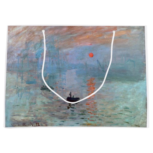Bolsa De Regalo Grande Impresión, amanecer, Claude Monet, 1872 (Anverso)