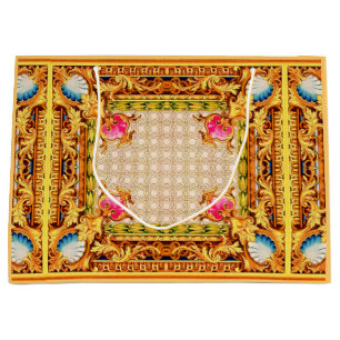 Bolsa De Regalo Grande impresión barroca en cuatro esquinas