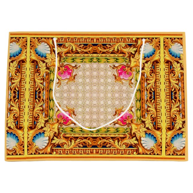 Bolsa De Regalo Grande impresión barroca en cuatro esquinas (Anverso)